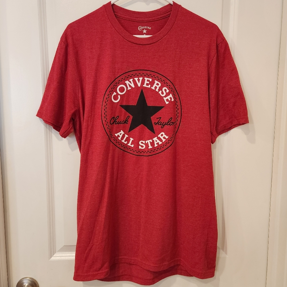 Converse All Star Graphic Print Logo Short Sleeve Red T-Shirt